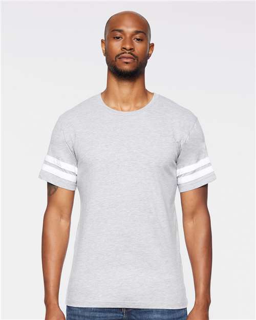 LAT 6937 Unisex Football Fine Jersey Tee - Front view