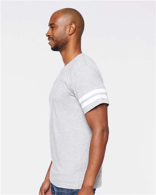 LAT 6937 Unisex Football Fine Jersey Tee - Side view