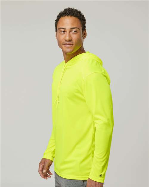 Badger 4105 Unisex B-Core Hooded Long Sleeve T-Shirt - Side view