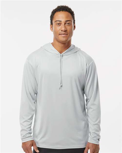 Badger 4105 Unisex B-Core Hooded Long Sleeve T-Shirt - Front view
