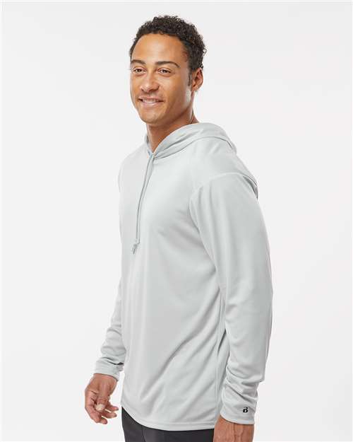 Badger 4105 Unisex B-Core Hooded Long Sleeve T-Shirt - Side view