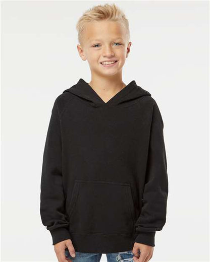 Independent Trading Co. PRM15YSB Youth Lightweight Special Blend Raglan Hooded Sweatshirt - Front view