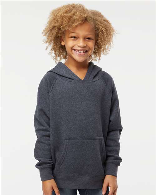 Independent Trading Co. PRM15YSB Youth Lightweight Special Blend Raglan Hooded Sweatshirt - Front view
