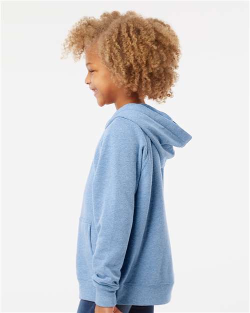 Independent Trading Co. PRM15YSB Youth Lightweight Special Blend Raglan Hooded Sweatshirt - Side view