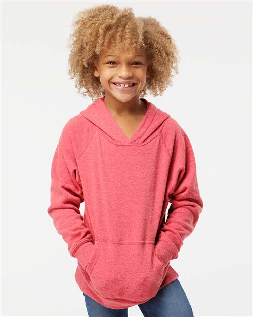 Independent Trading Co. PRM15YSB Youth Lightweight Special Blend Raglan Hooded Sweatshirt - Front view