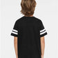 LAT 6137 Youth Football Fine Jersey Tee - Back view