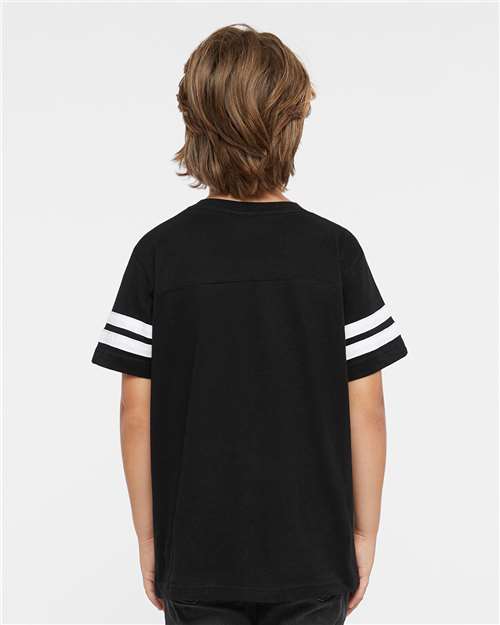 LAT 6137 Youth Football Fine Jersey Tee - Back view
