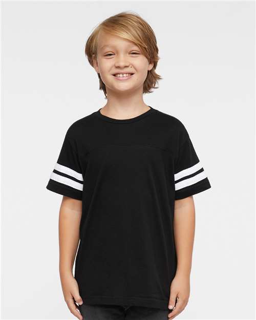 LAT 6137 Youth Football Fine Jersey Tee - Front view
