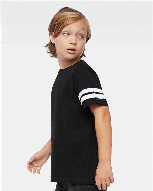 LAT 6137 Youth Football Fine Jersey Tee - Side view