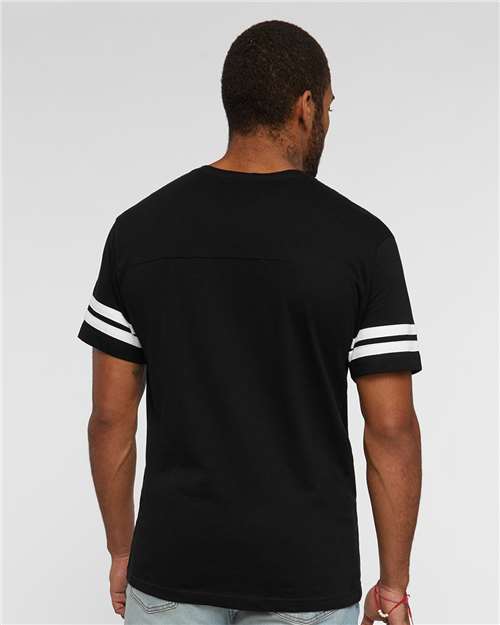 LAT 6937 Unisex Football Fine Jersey Tee - Back view