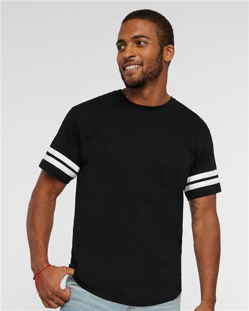 LAT 6937 Unisex Football Fine Jersey Tee - Front view