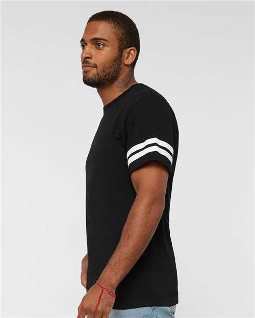 LAT 6937 Unisex Football Fine Jersey Tee - Side view