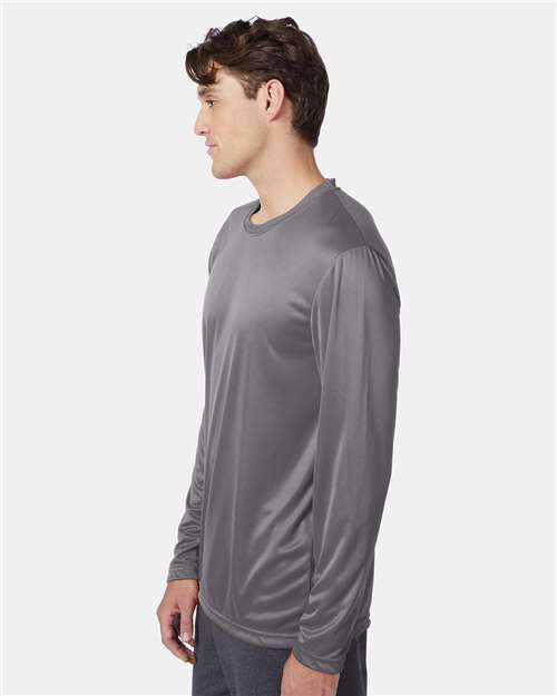 Hanes 482L Unisex Cool DRI? Long Sleeve Performance T-Shirt - Side view