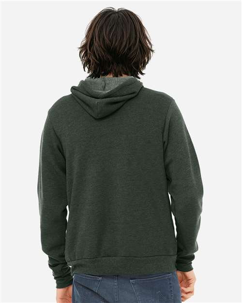 BELLA  CANVAS 3719 Unisex Sponge Fleece Hoodie Sweatshirt - Back view