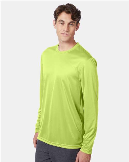 Hanes 482L Unisex Cool DRI? Long Sleeve Performance T-Shirt - Side view