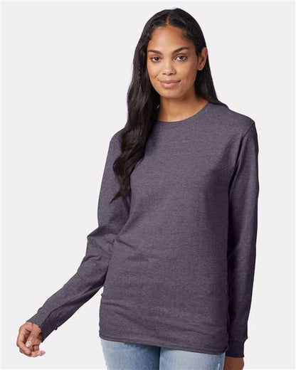 Hanes 5586 Unisex Authentic Long Sleeve T-Shirt - Front view