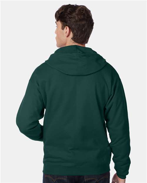 Hanes P180 Unisex EcoSmart? Full-Zip Hooded Sweatshirt - Back view