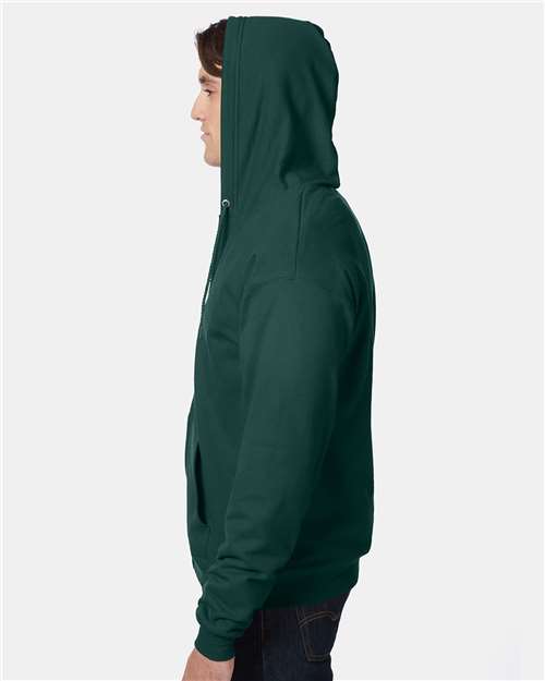 Hanes P180 Unisex EcoSmart? Full-Zip Hooded Sweatshirt - Side view
