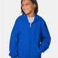 Hanes P480 Youth EcoSmart? Full-Zip Hooded Sweatshirt - Front view