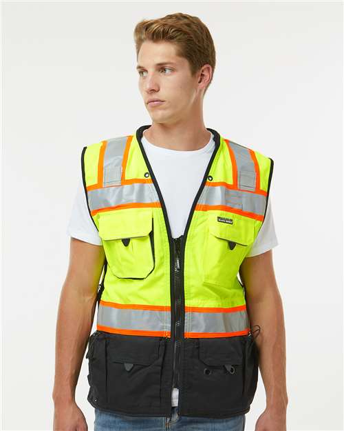 Kishigo S5002-5003 Unisex Premium Black Series? Surveyors Vest - Front view