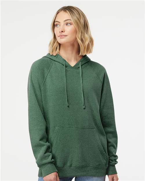 Independent Trading Co. PRM33SBP Unisex Special Blend Raglan Hooded Sweatshirt - Front view
