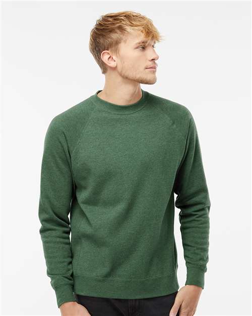 Independent Trading Co. PRM30SBC Unisex Special Blend Raglan Crewneck Sweatshirt - Front view