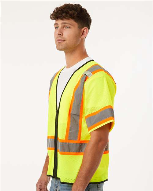Kishigo 1565-1566 Unisex Class 3 Mesh Zippered Vest - Side view