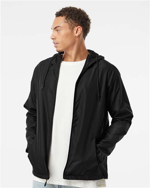 Independent Trading Co. EXP54LWZ Men's Lightweight Windbreaker Full-Zip Jacket - Front view