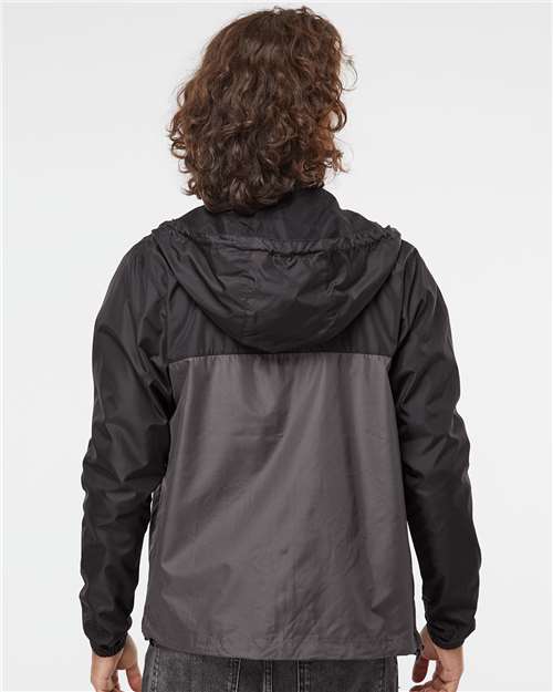 Independent Trading Co. EXP54LWZ Men's Lightweight Windbreaker Full-Zip Jacket - Back view