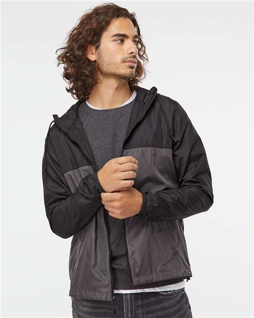 Independent Trading Co. EXP54LWZ Men's Lightweight Windbreaker Full-Zip Jacket - Front view