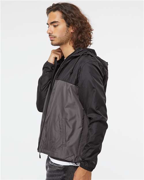 Independent Trading Co. EXP54LWZ Men's Lightweight Windbreaker Full-Zip Jacket - Side view