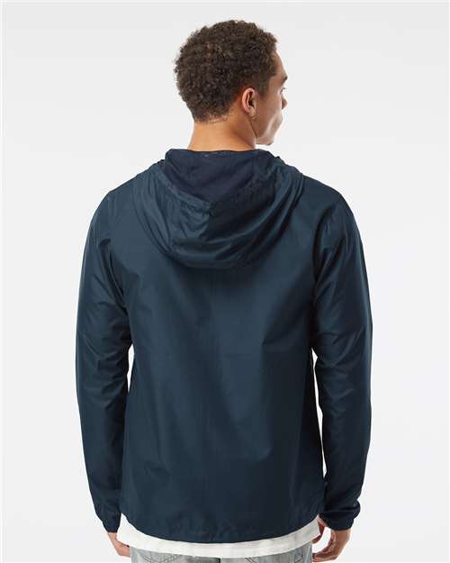 Independent Trading Co. EXP54LWZ Men's Lightweight Windbreaker Full-Zip Jacket - Back view