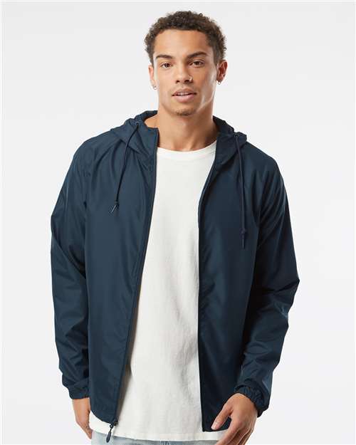 Independent Trading Co. EXP54LWZ Men's Lightweight Windbreaker Full-Zip Jacket - Front view