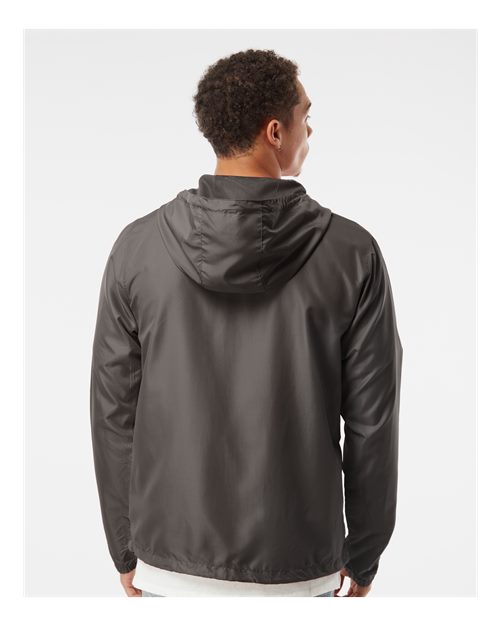 Independent Trading Co. EXP54LWZ Men's Lightweight Windbreaker Full-Zip Jacket - Back view