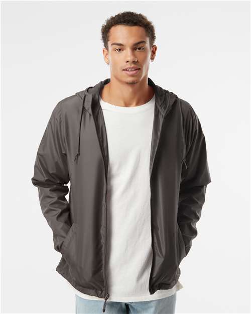 Independent Trading Co. EXP54LWZ Men's Lightweight Windbreaker Full-Zip Jacket - Front view