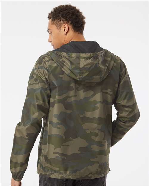 Independent Trading Co. EXP54LWZ Men's Lightweight Windbreaker Full-Zip Jacket - Back view