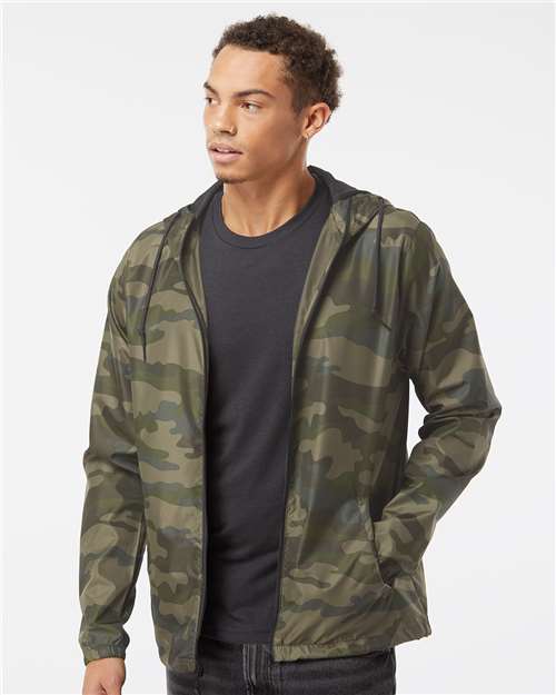 Independent Trading Co. EXP54LWZ Men's Lightweight Windbreaker Full-Zip Jacket - Front view