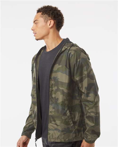 Independent Trading Co. EXP54LWZ Men's Lightweight Windbreaker Full-Zip Jacket - Side view