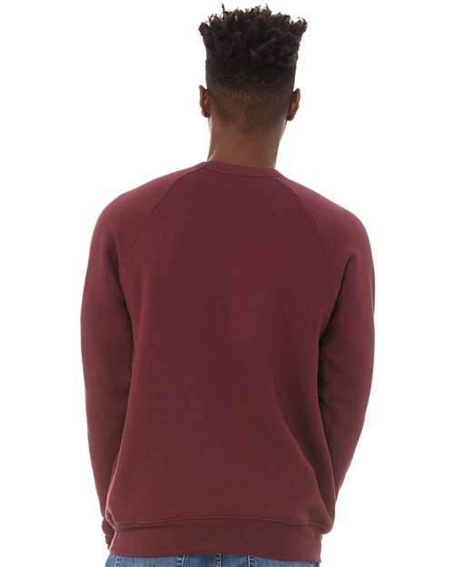 BELLA  CANVAS 3901 Unisex Sponge Fleece Raglan Crewneck Sweatshirt - Back view