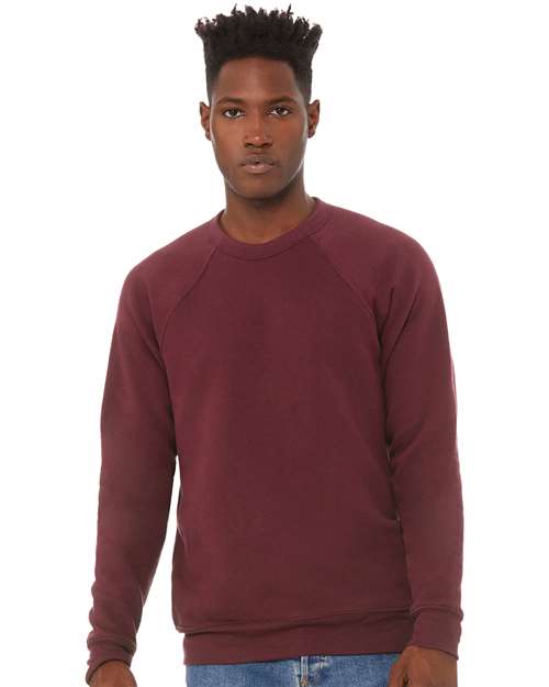 BELLA  CANVAS 3901 Unisex Sponge Fleece Raglan Crewneck Sweatshirt - Front view