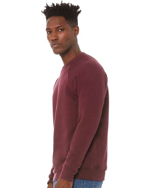 BELLA  CANVAS 3901 Unisex Sponge Fleece Raglan Crewneck Sweatshirt - Side view