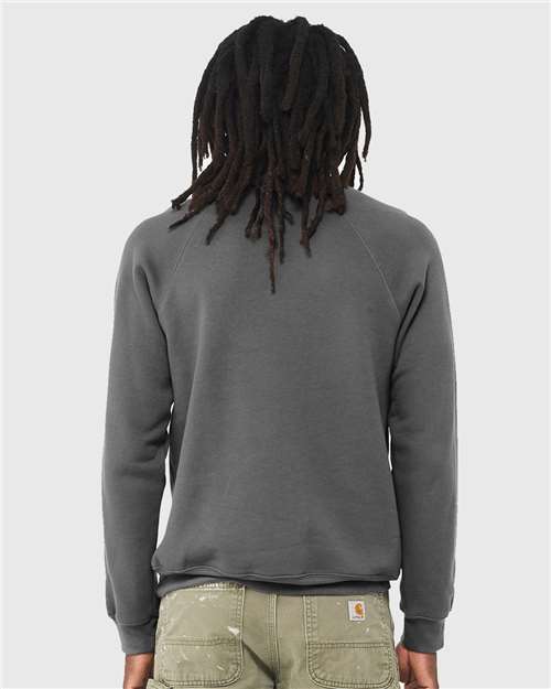 BELLA  CANVAS 3901 Unisex Sponge Fleece Raglan Crewneck Sweatshirt - Back view