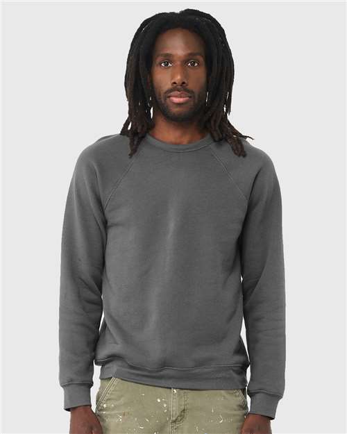 BELLA  CANVAS 3901 Unisex Sponge Fleece Raglan Crewneck Sweatshirt - Front view