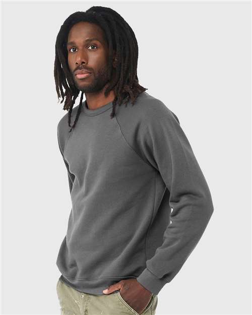 BELLA  CANVAS 3901 Unisex Sponge Fleece Raglan Crewneck Sweatshirt - Side view