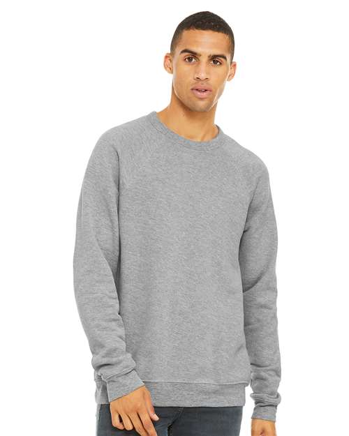 BELLA  CANVAS 3901 Unisex Sponge Fleece Raglan Crewneck Sweatshirt - Front view