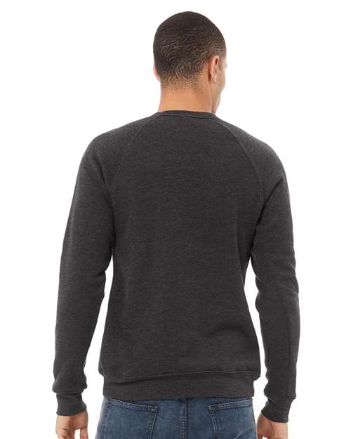 BELLA  CANVAS 3901 Unisex Sponge Fleece Raglan Crewneck Sweatshirt - Back view