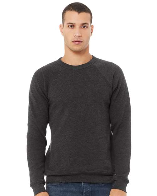 BELLA  CANVAS 3901 Unisex Sponge Fleece Raglan Crewneck Sweatshirt - Front view