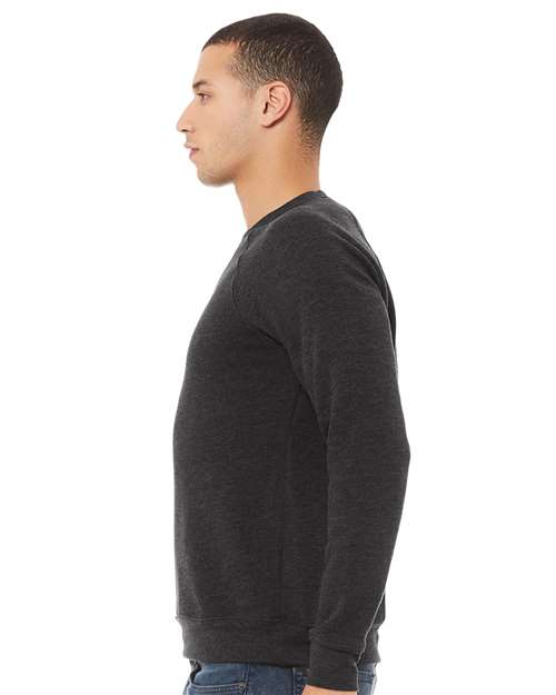 BELLA  CANVAS 3901 Unisex Sponge Fleece Raglan Crewneck Sweatshirt - Side view