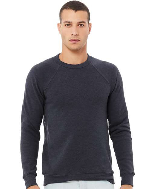 BELLA  CANVAS 3901 Unisex Sponge Fleece Raglan Crewneck Sweatshirt - Front view