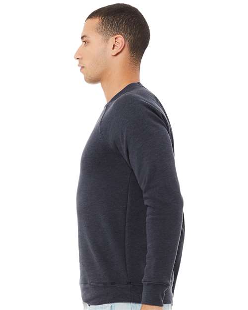 BELLA  CANVAS 3901 Unisex Sponge Fleece Raglan Crewneck Sweatshirt - Side view